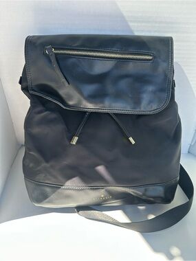 Allancia Black Nylon Backpack With Gold Hardware Travel Women